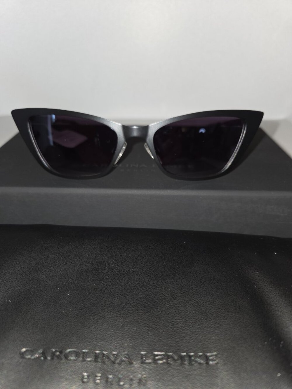 Carolina Lemke Berlin Womens Sunglasses CL3224-01 Cateye Retro 52-18-145 NEW NIB